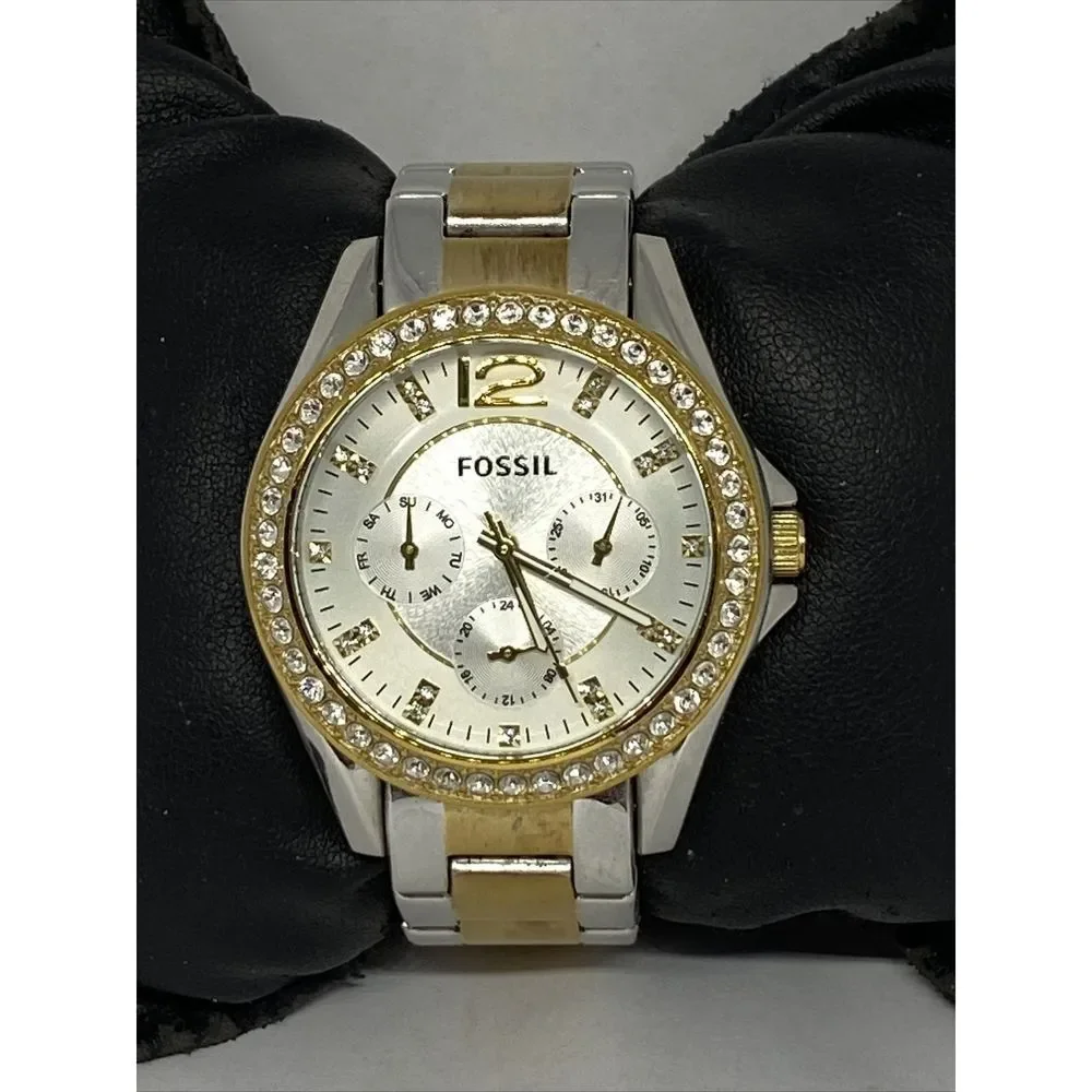 Fossil Riley ES3204 Women's Gold Stainless Steel Analog Dial Quartz Watch OP801
